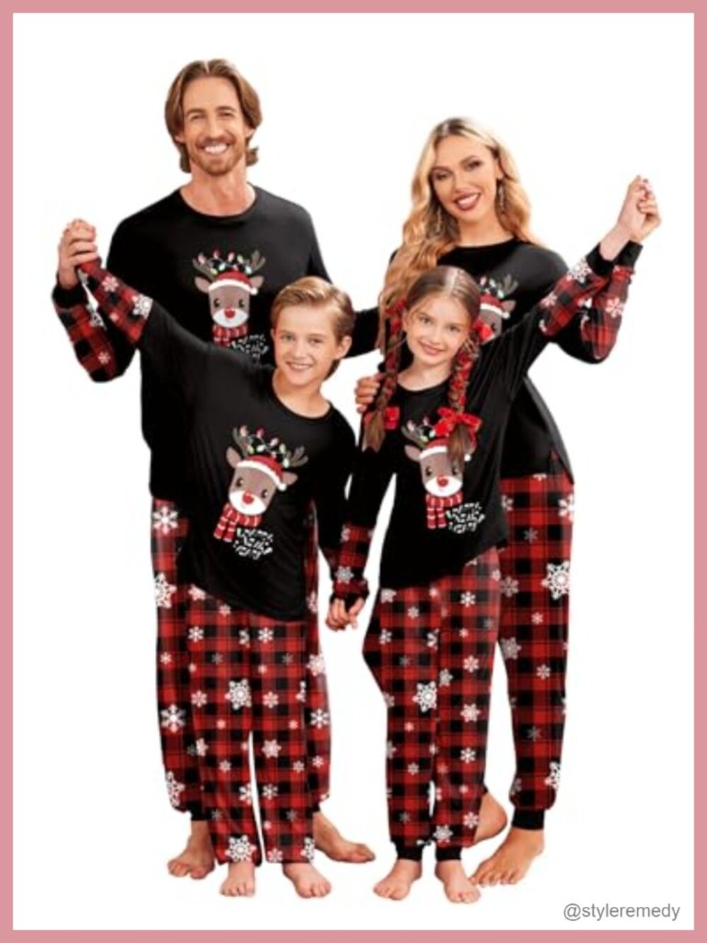 Ekouaer Men's Christmas Pajama Set Long Sleeve Top & Jogger Pants